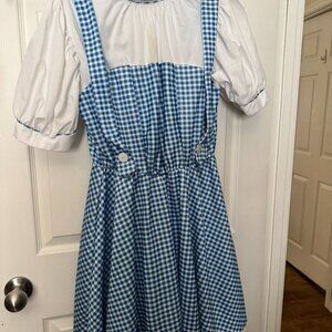Wizard of Oz- Dorothy Halloween Costume with Wig Dress size L